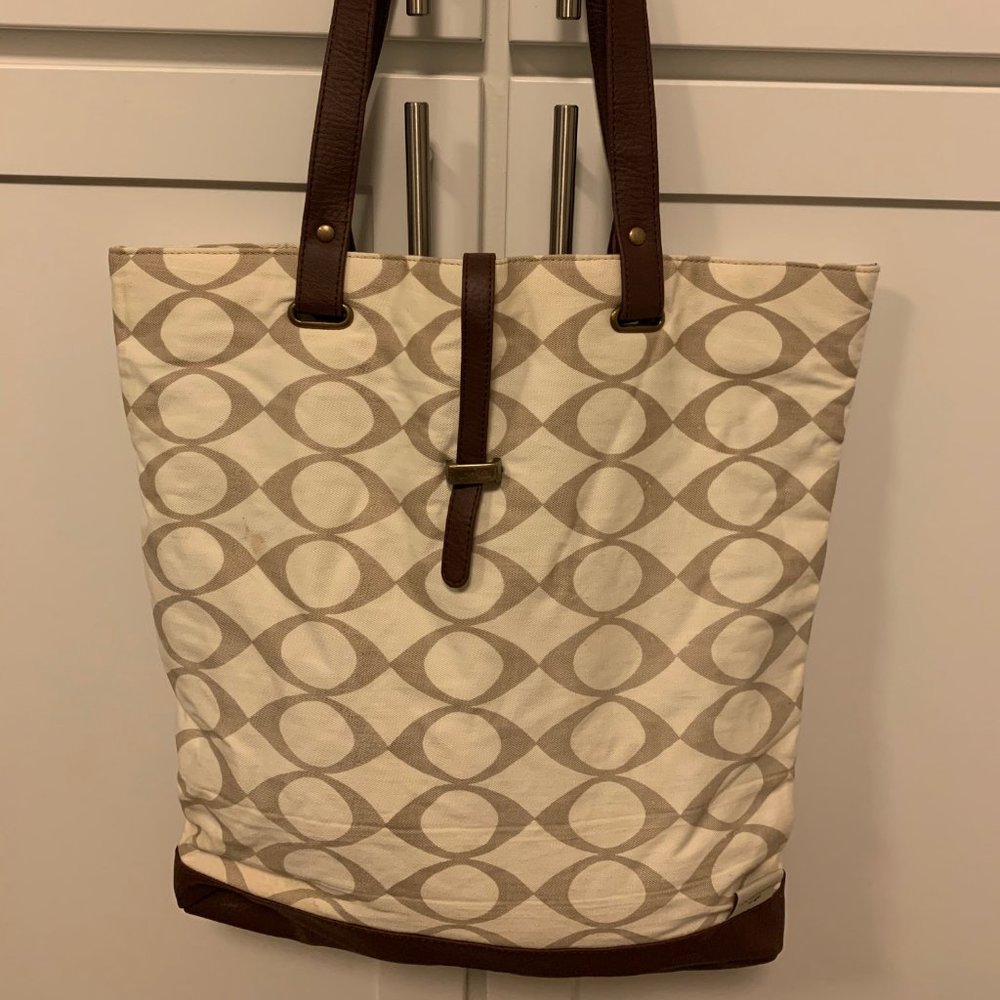 Clothe and Leather Tote Bag